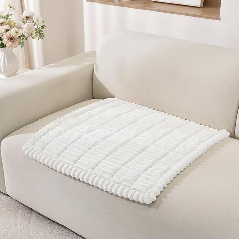 CCYKXA Dicker, waschbarer Flanell-Sofabezug, 70 x 90 cm, weißer Ecksofabezug, Sofabezug mit Chaiselongue links/rechts (1/5)