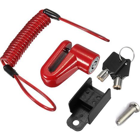 Cadenas Frein Disque - Câble de Rappel Intégré - Pour Trottinette Électrique et Moto - Compact et Portable - 1 Pièce (1/5)