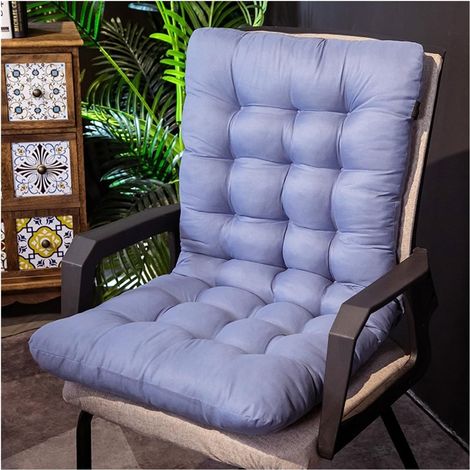 Chair Cushion with Backrest – High-Density Foam Seat Cushion, Non-Slip with Ties, Comfort for Office, Floor and Home - 45×85cm Blue (1/4)