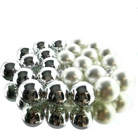 Weihnachts-Micro-Kugeln Silberfarben Ø 2,5 cm aus Glas - 24er Set (1/4)