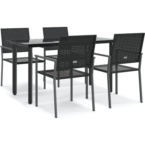 Maison Exclusive - Set da Pranzo da Giardino 5 pz in Polyrattan e Acciaio (1/5)