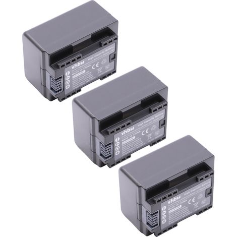 vhbw 3x Akku kompatibel mit Canon Vixia HF M50, HF M52, HF R32, HF R300, HF M500, HF R30 Videokamera Camcorder (1600 mAh, 3,6 V, Li-Ion) + Infochip