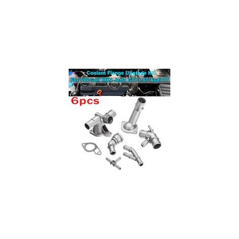Kit de 6 pièces de mise à niveau de bride de liquide de refroidissement en aluminium, pour VW Golf MK4, Jetta GTI 1.8T, Audi TT 2000-2002 – (1/3)