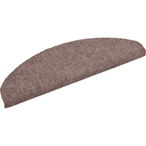 vidaXL Tapis d'escalier auto-adhésifs 5 pièces 65 x 21 x 4 cm Marron clair Demi-rond Grand