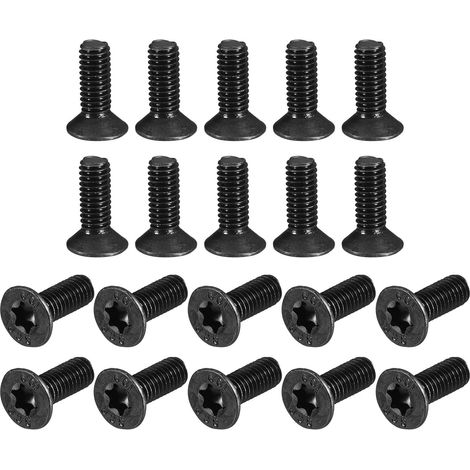 20 Pièces Vis à Tête Plate Torx M4-0,7x12mm Finition Oxyde Noir (1/5)