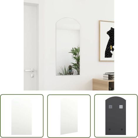 The Living Store Miroir 90x45 cm Verre - Miroir Mural - Miroir Moderne - Miroir Salle De Bain - Décoration Murale - Miroir Grand Format (1/5)