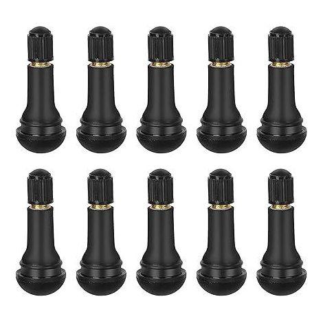 10 pièces tige de valve pneu auto caoutchouc, valve droite non tubulaire avec bouchon anti-poussière, pour jantes sans trou de valve sur pneus standard véhicules (1/5)