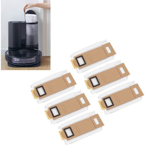Confezione da 6 sacchetti per aspirapolvere Xiaomi Roborock T7S Plus (versione UE) - AquaForge (1/5)