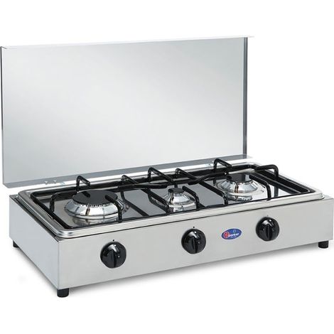 Cuisinière à gaz Parker 3 feux pour usage extérieur en acier inoxydable Mod. 300 ACCGP - PFO300ACCMUGP