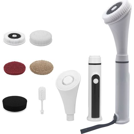 Brosse de Nettoyage électrique rotative pour Salle Bain Electric Spin Scrubber avec 6 têtes nettoyante (1/5)