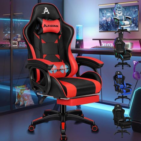 ALFORDSO Racing Gaming-Stuhl Massage Ergonomischer Gamer-Stuhl mit Kopfstütze (1/5)
