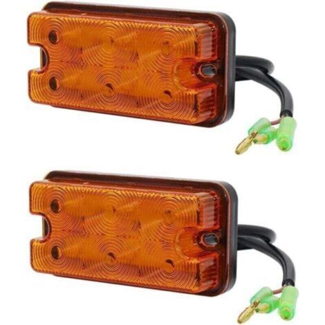 2 Pièces Feu Clignotant Avant À LED pour Chariot Élévateur Feu De Gabarit De Remorque Ambre 12V-80V pour Camion,de