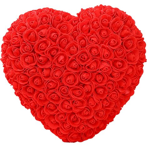 Roses Préservées - Disposition en Forme de Cœur en Mousse - Matériau PE - Décoration de Table Maison - Cadeau Romantique pour Saint-Valentin Noël Anniversaire - Hauteur 30 cm (1/5)