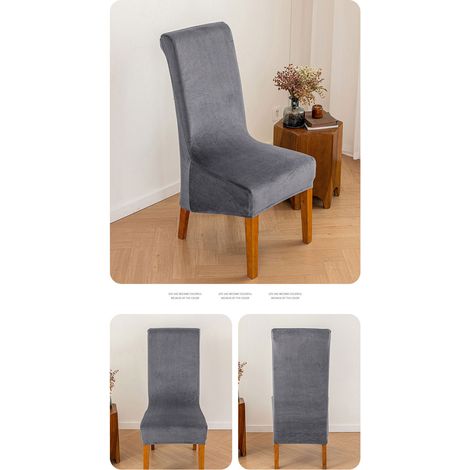 Chair Covers pour Salle à Manger, Housse de siège Extensible Douce pour Grande Chaise de Salle à Manger, Protecteur de Chaise Parsons Lavable Amovible, 2 pièces,Blanc (1/4)