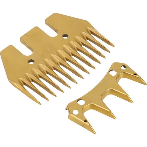 Lames rechange tondeuse mouton or 13 dents droites entraxe 7mm acier carbone pour tondre laine mouton 2 pcs (1/5)