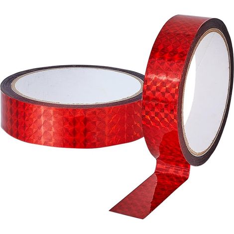Ruban Adhésif Réfléchissant Holographique Rouge 50mX24mm Ruban à Prisme Laser Pailleté Ruban de Masquage Décoratif Réfléchissant pour Éloigner Les Oiseaux Projets D'Artisanat Bricolage (1/5)