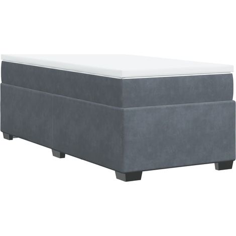 Maison Exclusive - Giroletto a Molle con Materasso Grigio Scuro 90x200 cm Velluto (1/5)