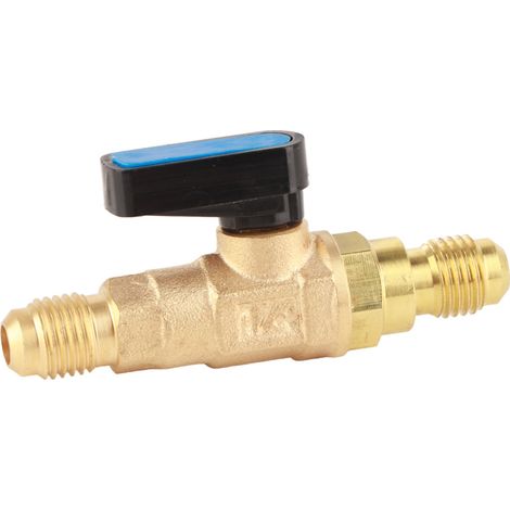 Adaptateur de raccord de vanne de régulation de réfrigérant 1/4 SAE pour outils de climatisation et de réfrigérateur, vanne à bille de fluor (1/5)