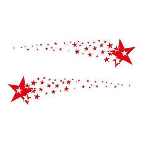 2PCS Autocollants, Vinyle, Rayures Rouges, Sportif, Universel, Capot, Jupe Latérale (1/4)