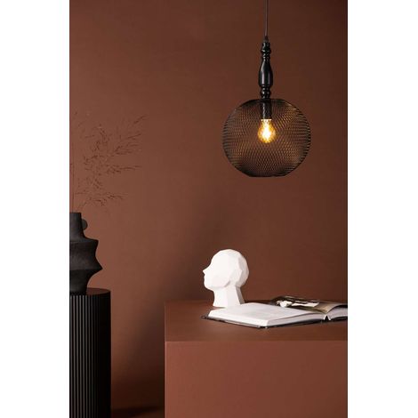 Valence éclairage lampe pendentif 30x30x48cm noir. (1/5)