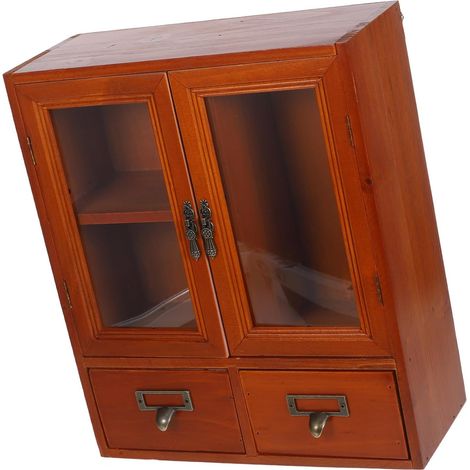 Armoire Murale Double Porte Bois Multifonction Étagères Intégrées pour Rangement et Décoration Intérieure (1/5)