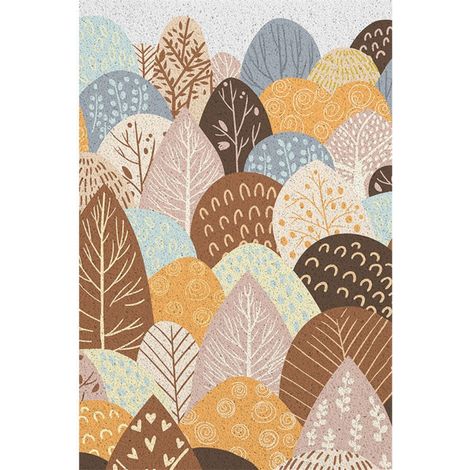 Monde Coloré - Panneau vertical 5080cm en soie bouclée Tapis de sol bouclé de style rustique, résistant à la saleté et à l'usure, découpable à volonté, antidérapant, grattant la boue, tapis d'entrée/ (1/4)