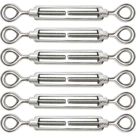 SABIR 6 pièces réglable M5 câble tendeur 304 oeil et oeil en acier inoxydable pour tendeur de câble acier corde tendeur crochet accessoires (1/5)