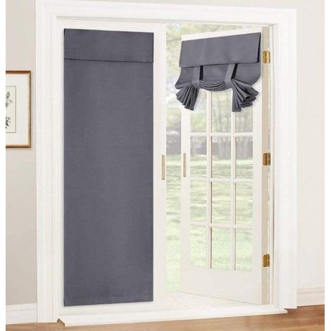 Rideaux occultants pour porte-fenêtre, stores à nouer, autocollants coupe-vent, rideaux portables, de porte et fenêtre occultants, sans perçage, 66 x 172,7 cm -
