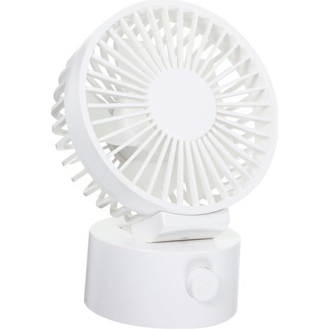 1pièce Petit Ventilateur De Bureau Usb Portable Ventilateur De Table Compact Avec Fonction Oscillante Pour Intérieur Et Extérieur Blanc (1/5)