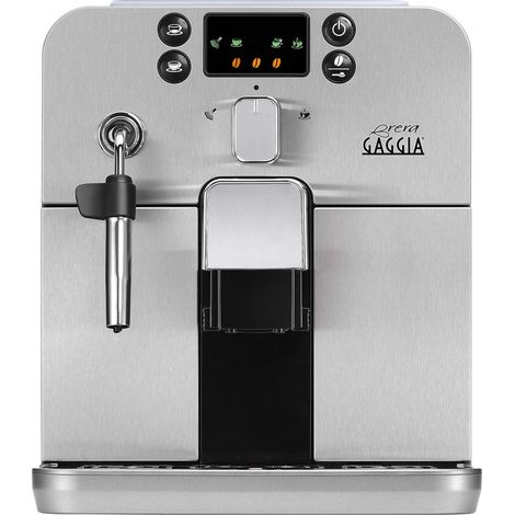 Gaggia RI9305/01 Brera - Macchina da Caffè Automatica per Espresso e Cappuccino, Caffè in Grani o Macinato, 1400W,100% Made in Italy, Argento (Browny Silver) (1/4)