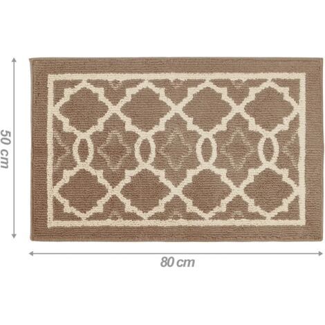 Tapis de Porte Intérieur, Tapis Entrée Absorbant Moderne, Paillasson d'Entree Antidérapant Lavable en Machine, Intérieure Extérieure Couloir de Porte Arrière (50 x 80 cm, Beige)