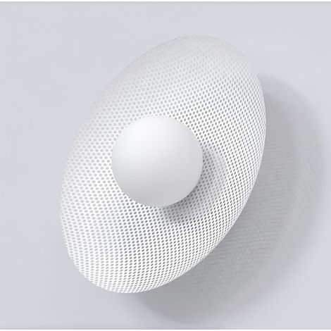 Lampada da parete Vibez in acciaio bianco