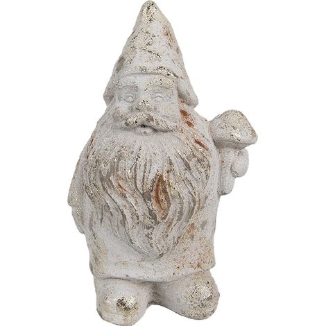 Statue Nain de Jardin Décorative en Pierre Blanche 9 x 8 x 15 cm Intérieur et Extérieur - PANGIVO (1/4)