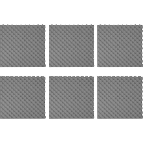 6 Panneaux de Mousse Acoustique 50x50cm Isolation Murale Studio - Épaisseur 3,5cm Gris (1/5)
