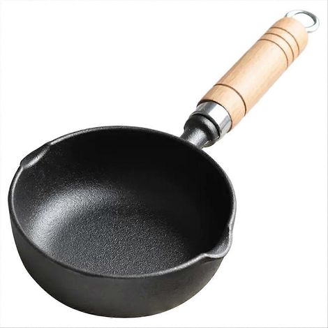 Antihaftbeschichtete Butterpfanne aus Gusseisen, Butterfonduetopf, Stieltopf, Butterwärmer, robustes Küchenutensil (1/5)