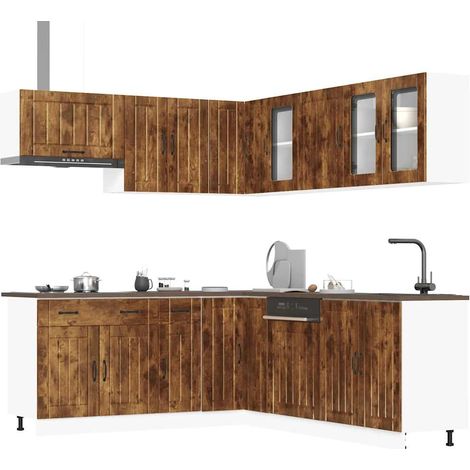 11-tlg. Küchenschrank-Set Lucca Räuchereiche Holzwerkstoff (1/5)