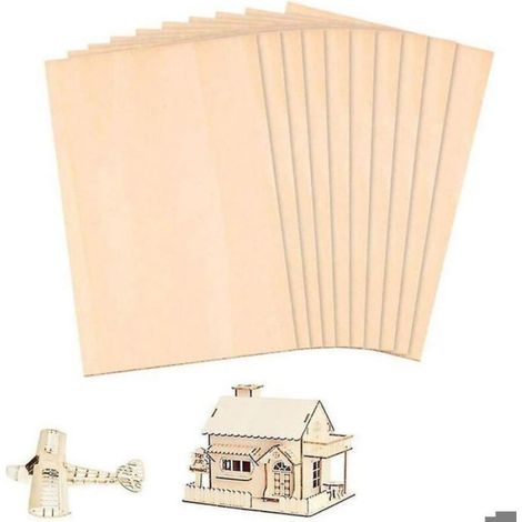 Feuille De Contreplaqué - 300 X 200 Mm - Épaisseur 1,5 Mm - Pour Modélisme Et Décoration - Lot De 10 (1/3)