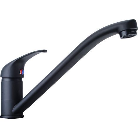 360° swivel kitchen sink tap in matte black brass with G3/8" hose fittings