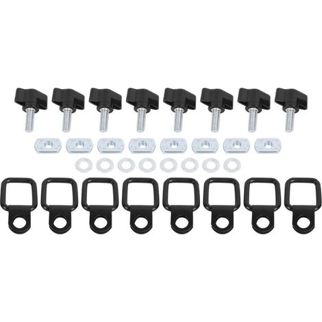 aqxreight Kit de Fixation à Retrait Rapide pour Toit Rigide, Vis à Pouce, écrou D'arrimage, Anneau en D adapté pour M10 M8 (1/5)