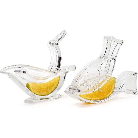 2-teilige Zitronen-Limetten-Presse, manuelle Zitronenpresse, Zitronenpresse in Vogel- und Fischform aus Acryl