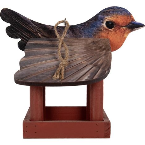 Mangeoire pour oiseaux en bois rouge Cabane d'alimentation pour jardin 17 x 25 x 21 cm - PANGIVO (1/4)