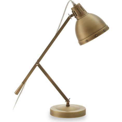 Premier Housewares Led Table Lamp Bright Study Lamps With Gold Frame Office Reading Lamp Made With A Slim Design Desk Lamps For Hallways Living Room And Bedroom w47x d15 x h47 (1/5)