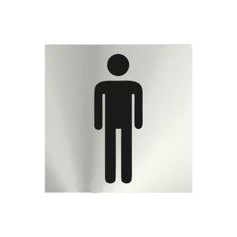 Informativa Servicio Masculino Acero Inox. Adhesivo de 0,8mm 120x120mm SEKURECO (1/2)