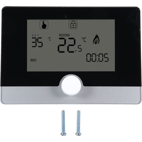 Contrôle de température de thermostat programmable pour le système de chauffage de chaudière suspendu mural blanc. (1/5)