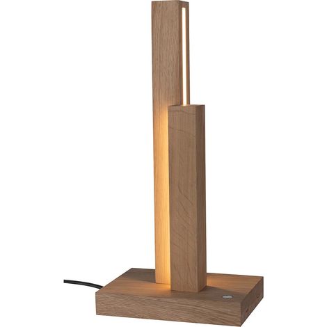 Lampe à poser en Chêne Huilé Design Contemporain avec Variateur Tactile MANHATTAN (1/2)