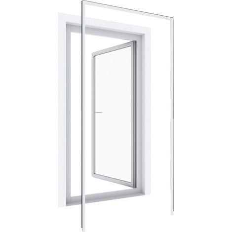 Moustiquaire Huisserie pour Porte Battante, Cadre de protection contre les insectes sans perçage pour fenêtres et portes, 125 x 245 cm, blanc (1/5)