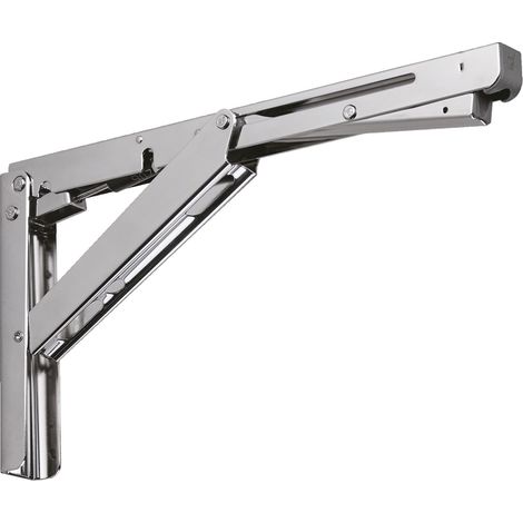 Lamp EB-303 Klappkonsole mit Dämpfung 307x165mm, Klappträger mit automatischer Verriegelung - bis 50 kg belastbar, Edelstahl glänzend (1/4)