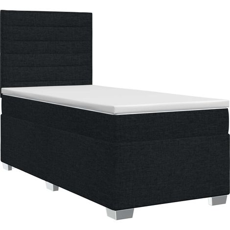 Maison Exclusive - Letto box spring con materasso Nero 90 x 200 cm Tessuto (1/5)