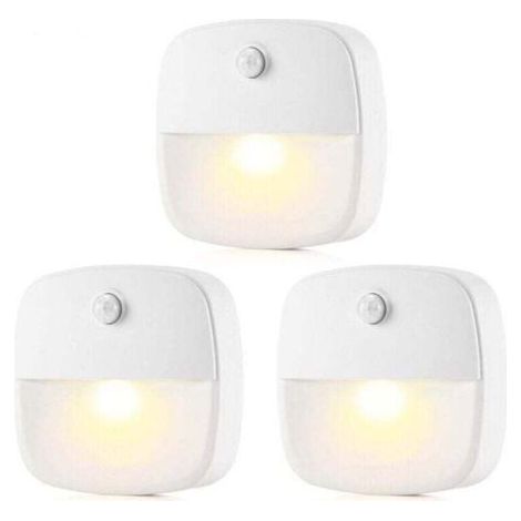 BUNTHAUS PA Luce con sensore di movimento per interni, Lampada con rilevatore di movimento a batteria, Luce notturna a LED automatica per camera da letto, cucina, corridoio, scale, cassaforte (bianco (1/4)