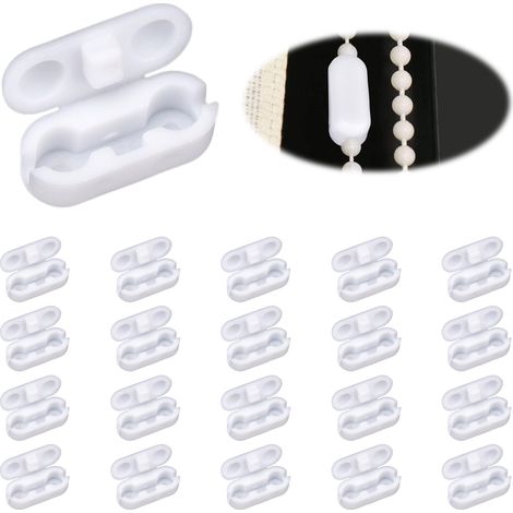 Lot de 20 Connecteur chaîne, Plastique durable, Blanc 17x7x7mm, Store enrouleur vertical (1/5)